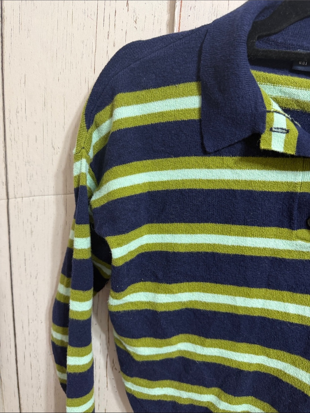 GAP Navy Sweater with Lime Stripes - Picture 3 of 8